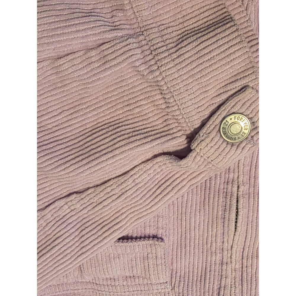 Forever 21 Corduroy Jacket Women Medium Purple Excellent Cropped Zip - Picture 9 of 10
